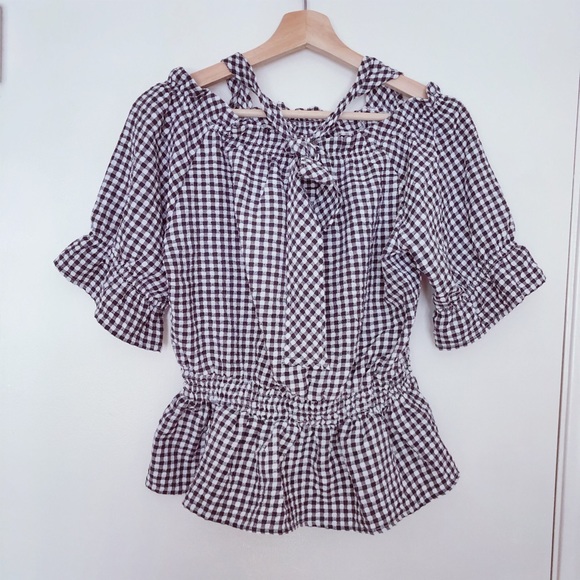 As know as plaid drop shoulder blouse - Picture 2 of 2